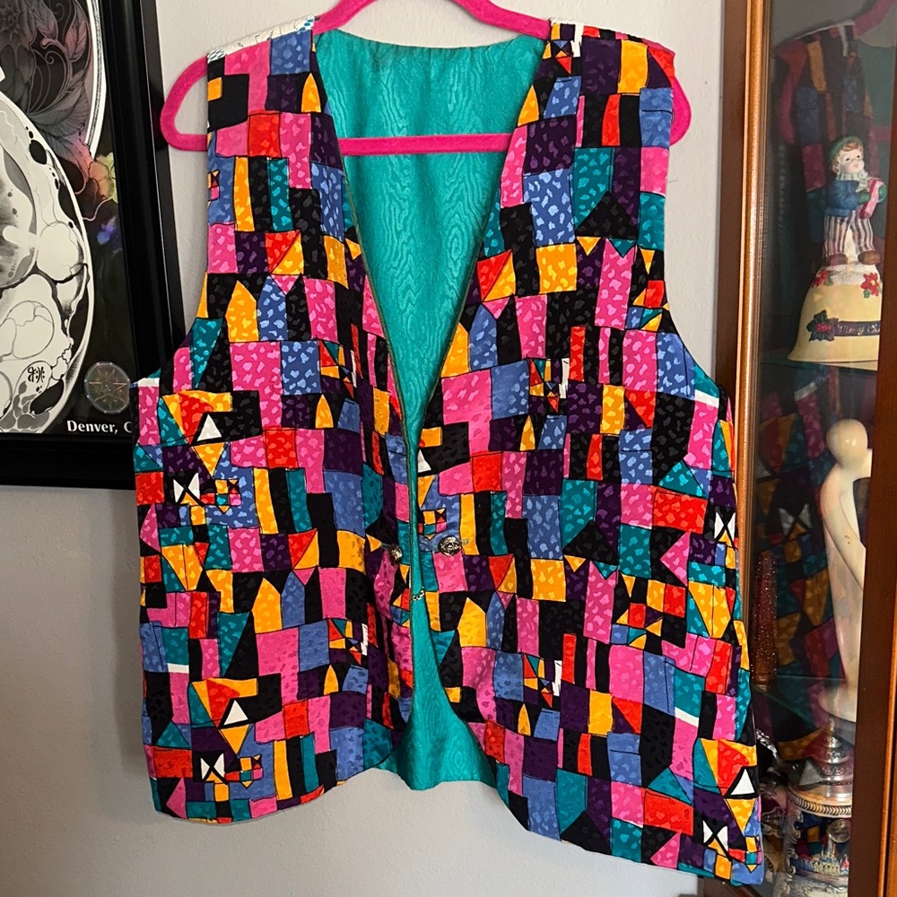Colorful Patchwork Vintage 80’s Vest